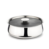 Designer Silver Stainless Steel Bowl With Lid - 950ml, Doubly Series | Multi-Purpose Double Wall Bowl - Gloss Mirror Mixing Serving Bowl | Serve Ware & Tableware - Dishwasher Safe